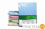4607048010426 ПР-СО-Р-090-ГОЛ Голубая простыня Сатин однотонный на резинке 90х200х25
