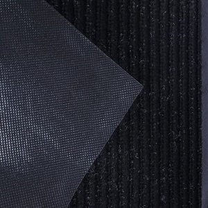 Коврик придверный влаговпитывающий, ребристый, «Стандарт», 60x90 см, цвет чёрный