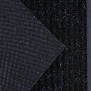 Коврик придверный влаговпитывающий, ребристый, «Стандарт», 50x80 см, цвет чёрный