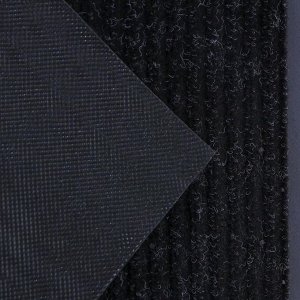 Коврик придверный влаговпитывающий, ребристый, «Стандарт», 50x80 см, чёрный