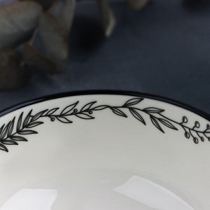 Дорого внимание Салатник керамический «Флора», 11.5 х 5.6 см, 330 мл, цвет белый