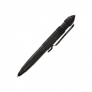 Ручка шариковая подарочная поворотная, корпус металлический черный, тактическая