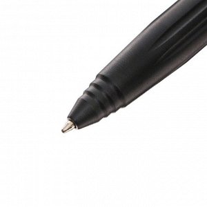 Ручка шариковая подарочная поворотная, корпус металлический черный, тактическая
