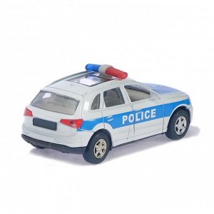 Машина металлическая «Полицейский джип», инерционная, свет и звук, масштаб 1:43