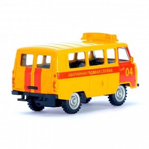 Машина металлическая «Микроавтобус газовая служба», инерционная, масштаб 1:43