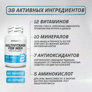Витамины для мужчин BioTech Multivitamin for Men - 60 таблеток