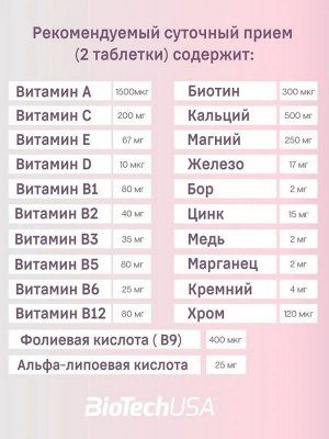 Витамины для женщин BioTech Multivitamin for Women - 60 таблеток