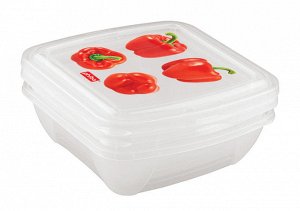 Комплект контейнеров для холодильника и микроволновой печи с декором FRESCO 0,5лх3шт