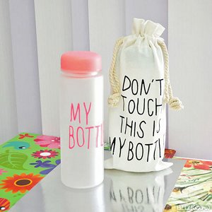 Оригинальная бутылка My Bottle (МАЙ БАТЛ) в мешочке розовая