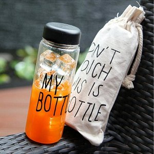 Оригинальная бутылка My Bottle (МАЙ БАТЛ) в мешочке черная