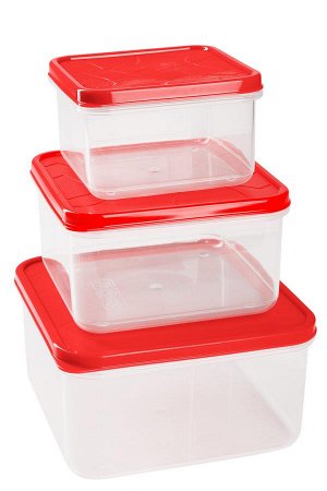 Комплект контейнеров для хранения Vitamino квадратные 0,4+0,7+1,2л