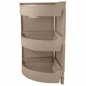 Этажерка угловая "Wenge" 3 полки, 32,5х32,5х61,5см, цв.бежевый