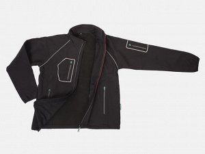 Куртка Демисезонная куртка черного цвета (на флисе) 
	- мужская модель с воротником-стойкой. №4554