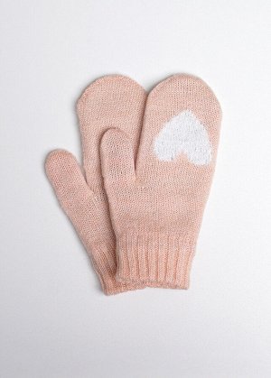 Варежки. Цвет: персиковый/белый
