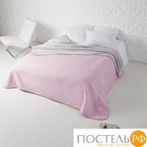 Одеяло - покрывало Sleep iX (иск.мех + одн.ткань) 180x220 Ткань: Розовый, Мех: Серый