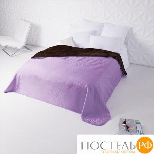 Одеяло - покрывало Sleep iX (иск.мех + одн.ткань) 180x220 Ткань: Фиолетовый, Мех: Коричневый