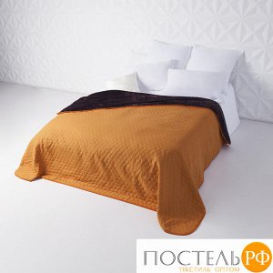 Одеяло - покрывало Sleep iX (иск.мех + одн.ткань) 200x220 Ткань: Оранжевый, Мех: Коричневый