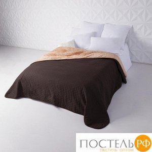 Одеяло - покрывало Sleep iX (иск.мех + одн.ткань) 200x220 Ткань: Коричневый, Мех: Рыжий