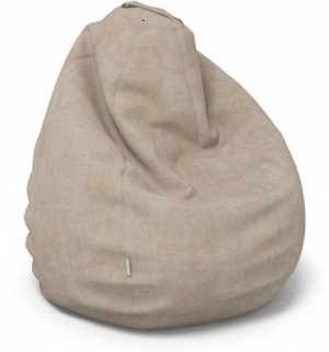 Кресло-мешок Груша, бежевый, замша, 130*90 см