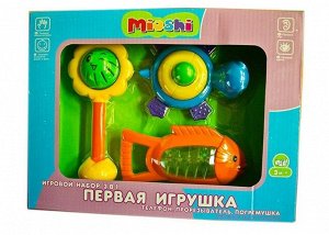 Набор 3 в 1 Mioshi Первая игрушка (солнышко,рыбка, черепашка) кор.*29*22*5