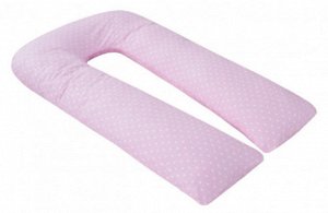 Наволочка к подушке для беременных "AmaroBaby" U-образная,340*35 см, бязь,сердечки розовые
