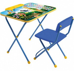 К-т детской мебели "Феи.Азбука" (Д2Ф1, от 3-х лет, мал. 600х450х570, 300х280х330/570) голубой