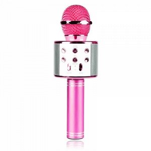 Беспроводной караоке микрофон WS-858 Розовый