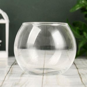 Ваза «Флора», d=6.5 см, h=7,9 см, стекло, прозрачная