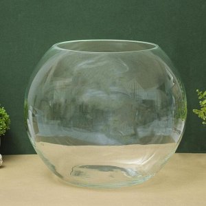 Ваза «Шаровая», 10 л, d горл. 21 см, 30x25 см, стекло, прозрачная