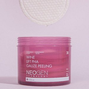 Винные пилинг-пэды с комплексом кислот NeoGen Dermalogy Wine Lift PHA Gauze Peeling, 30шт (190мл)
