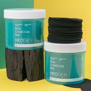 Очищающие пэды с древесным углём NeoGen Dermalogy Real Charcoal Pad, 60шт (150мл)