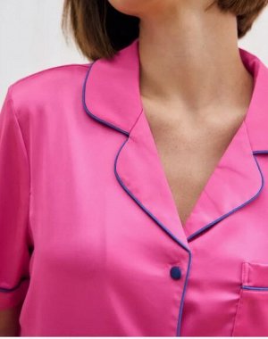 Пижама женская розовая с короткими рукавами