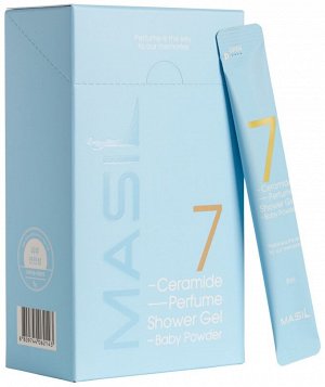 Masil 7 Ceramide Perfume Shower Gel Baby Powder Парфюмированный гель для душа с натуральным ароматом хлопка 8мл*1шт