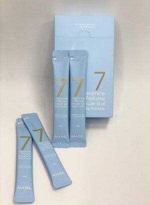 Masil 7 Ceramide Perfume Shower Gel Baby Powder Парфюмированный гель для душа с натуральным ароматом хлопка 8 мл*1 шт