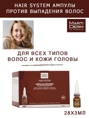 Мартидерм Сыворотка-уход против выпадения волос в ампулах, 28 х 3 мл (Martiderm, Hair System)