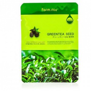 FarmStay Green Tea Seed Visible Difference Mask Sheet Тканевая маска с экстрактом семян зеленого чая  23мл