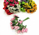 Букетик декоративный ягодки-грозди (уп. 144 шт) 9,5 см розовый