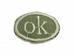 Лейбл клеевой &quot;OK&quot; овал 29х21 мм хаки