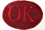Лейбл клеевой &quot;OK&quot; овал 75х55 мм бордо