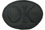 Лейбл клеевой &quot;OK&quot; овал 75х55 мм т. синий