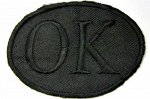 Лейбл клеевой &quot;OK&quot; (уп.20 шт) овал 75х55 мм черный