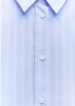 РУБАШКА OVERSIZE В ПОЛОСКУ С ПУГОВИЦАМИ СЗАДИ  арт. 3159312 044, голубой