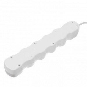 Удлинитель Luazon Lighting ECO, 5 розеток, 5 м, 10 А, 2200 Вт, ПВС 3х0.75 мм2, с з/к, белый