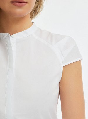 Рубашка с воротником-стойкой и коротким рукавом реглан