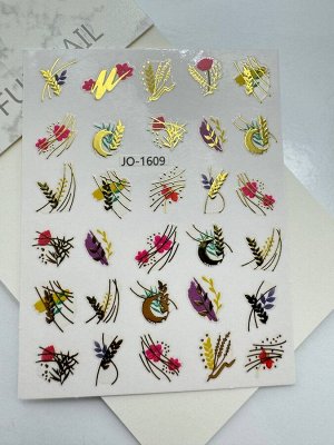 Стильные наклейки с золотом для маникюра JN-1609