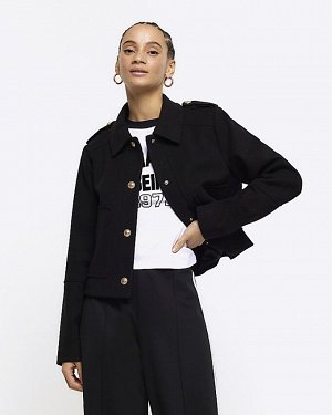 Черная укороченная куртка в стиле поппер
