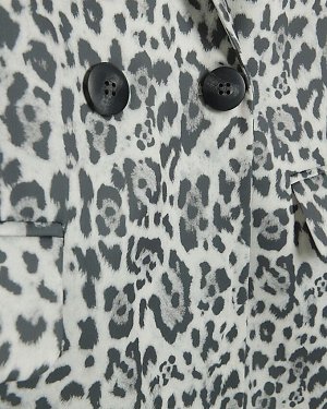 Серый пиджак с леопардовым принтом