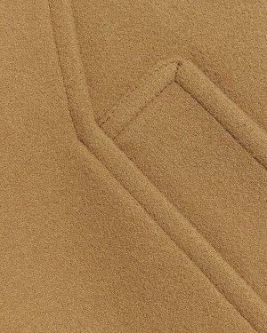 Длинное пальто коричневого цвета со швами