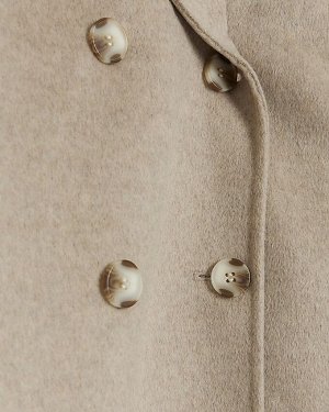 Коричневое двубортное пальто из смесовой шерсти