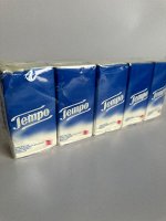 Платочки бумажные одноразовые 10 шт.  Tempo